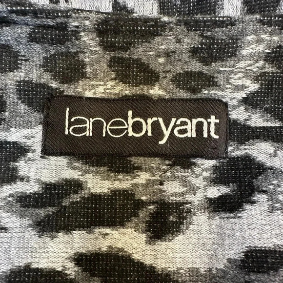 Lane Bryant Side Zip Black & Grey Leopard Print Wrap Skirt Plus Size 22 - Picture 8 of 11